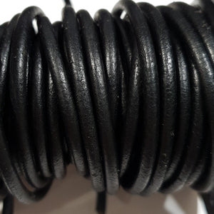 2.8mm Round Leather, black - 1m (only 1m left)