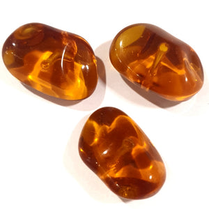 Czech Glass, Rock, Dark Amber, 10x18mm (10 pcs)