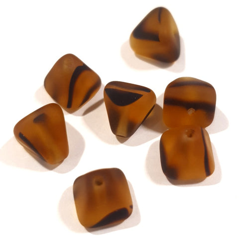 Czech Glass, Pyramid, Tortoise, 8mm (10 pcs)