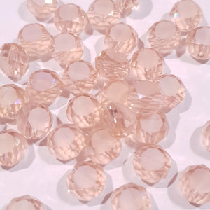 Chinese Crystal, Faceted Frost Coin, Rose AB, 8x4mm (10 pcs)