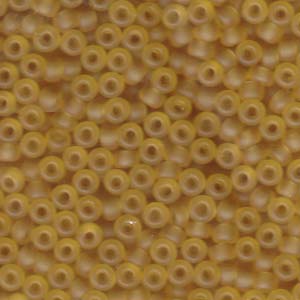 Size 6 Seed Bead, Matte Transparent Light Topaz (10gms)