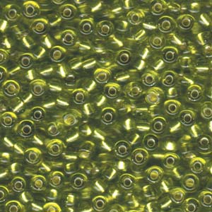 Size 6 Seed Bead, Silver Lined Chartreuse (10gms)