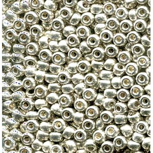 Size 6 Seed Bead, Galvanised Silver (10gms)