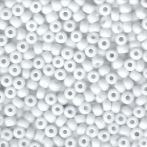 Size 6 Seed Bead, Opaque White (10gms)