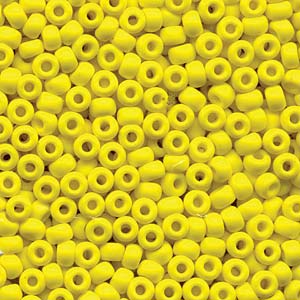 Size 6 Seed Bead, Matte Opaque Yellow (10gms)