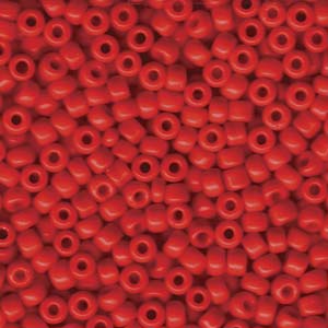 Size 6 Seed Bead, Opaque Red (10gms)