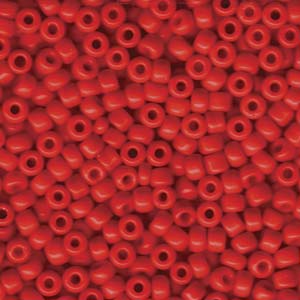 Size 6 Seed Bead, Opaque Red (10gms)