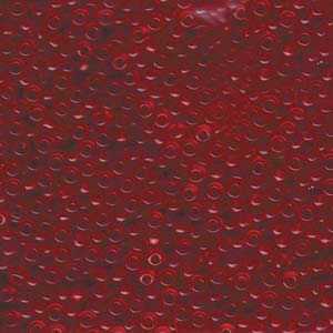 Size 8 Seed Bead, Transparent Ruby (10gms)
