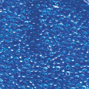 Size 8 Seed Bead, Transparent Light Blue (10gms)