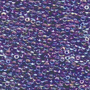 Size 8 Seed Bead, Amethyst Lined Crystal AB (10gms)