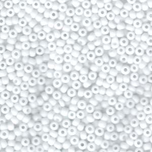 Size 8 Seed Bead, Matte White (10gms)