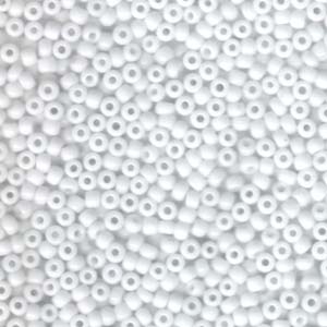 Size 8 Seed Bead, Opaque White (10gms)