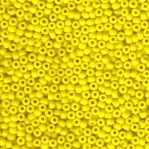 Size 8 Seed Bead, Opaque Yellow (10gms)
