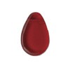 Czech Glass, Flat Pear Pendant, Siam Red, 12x18mm (10 pcs)