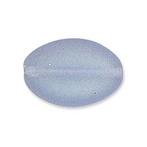 Czech Glass, Flat Oval, Frosted Light Sapphire AB, 12x9mm (10 pcs)