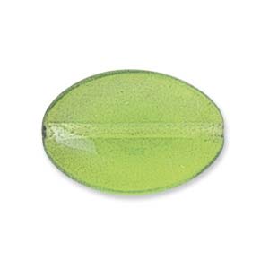 Czech Glass, Flat Oval, Peridot, 12x9mm (10 pcs)