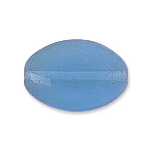 Czech Glass, Flat Oval, Aqua, 12x9mm (10 pcs)