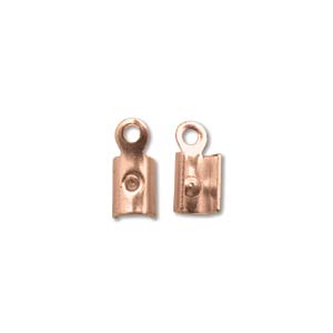 Leather End, Fold, Copper, 7x3mm (20 pcs)