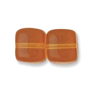 Czech Glass, Cube, Amber, 5x7mm (10 pcs)