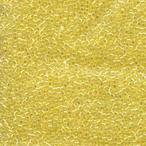 Size 11 Delica Bead, Transparent Yellow AB (5gms) SKU-DB171