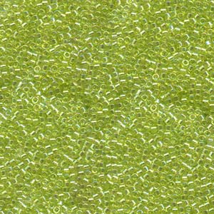 Size 11 Delica Bead, Transparent Chartreuse AB (5gms) SKU-DB174