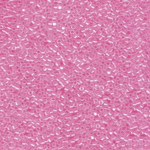 Size 11 Delica Bead, Lined Crystal/Dark Pink (5gms) SKU-DB085