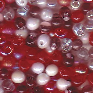 4x3mm Drop Bead Mix, Strawberry Fields (10gms)