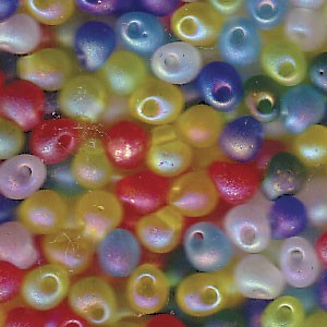 4x3mm Drop Bead Mix, Matte Rainbow AB (10gms)