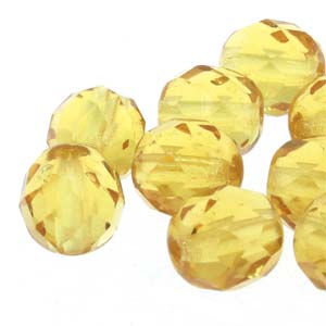 Czech Glass Facet, Amber (4, 6 or 8mm)