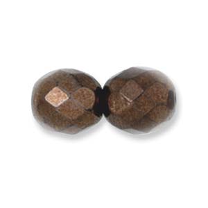 Czech Glass Facet, Dark Bronze, 8mm (10 beads)