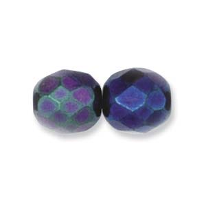 Czech Glass Facet, Blue Iris (6 or 8mm)