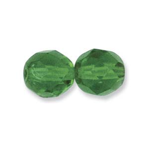 Czech Glass Facet, Emerald (4 or 6mm)