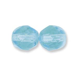 Czech Glass Facet, Aqua (6 or 8mm)