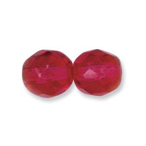 Czech Glass Facet, Cranberry (6 or 8mm)