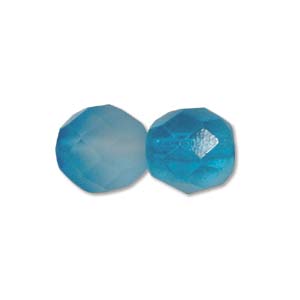 Czech Glass Facet, Blue Pacific Matte (6 or 8mm)