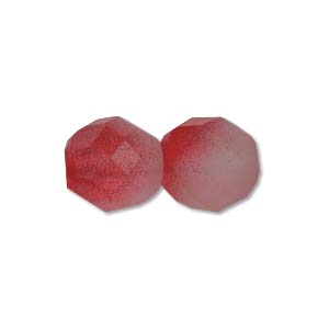 Czech Glass Facet, Strawberry Matte (6 or 8mm)