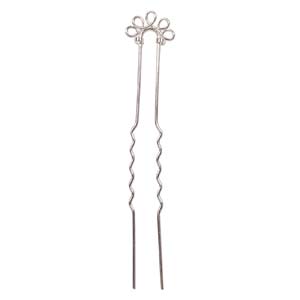 Hair Pin, 5 loops, Silver, 105mm (1pc)