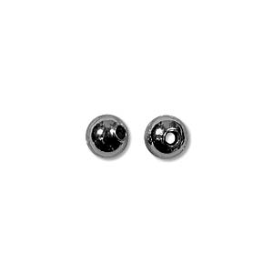 Metal Bead, Round, Smooth, Black Oxide, 4mm (100 pcs)