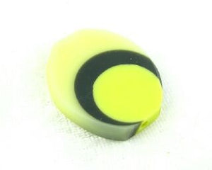 Resin, Oval Multi, Yellow/Black, 33x28mm (10pc)