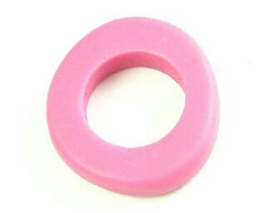 Resin, Donut Irregular, Opaque Pink, 25mm (10pc)