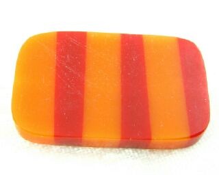 Resin, Rectangle Stripe Width, Orange/Red, 40x26mm (10pc)