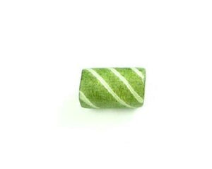 Bone, Tube, Short 12, Green with White, 11x6mm (20pcs)