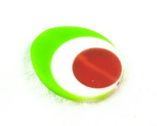 Resin, Oval Multi, Green/White/Red, 33x28mm (10pc)