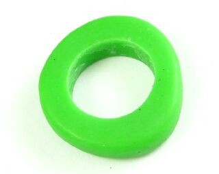 Resin, Donut Irregular, Opaque Green, 25mm (10pc)