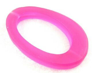 Resin, Donut Oval, Hot Pink, 50x34mm (10pc)