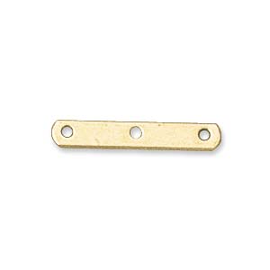 Spacer Bar, 3 hole, Gold, 15x2mm (20pcs)