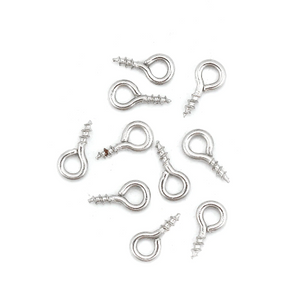 Screw Eyelet Bail, Nickle, 8x4mm (20 Bails)