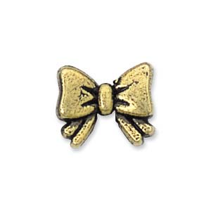 11mm Plastic Metallic Bow, Gold (10 pcs)