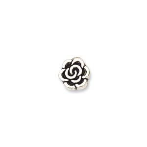 5mm Plastic Metallic Rose, Silver (10 pcs)