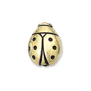 11mm Plastic Metallic Lady Bug, Gold (5 pcs)